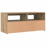 vidaXL Meuble TV avec lumières LED chêne artisanal bois d'ingénierie