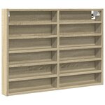 vidaXL Armoire à vitrine chêne sonoma 80x8 5x58 cm bois d'ingénierie