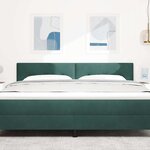 vidaXL Tête de lit avec des lumières à LED Réglable Vert 90 cm Velours