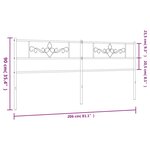 vidaXL Tête de lit métal blanc 200 cm