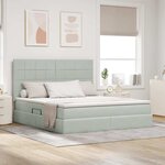 vidaXL Lit avec rangement et LED Gris clair 160 x 200 cm Velours