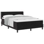 vidaXL Lit à ressorts avec matelas Noir 190 x 140 cm Polyester