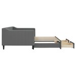 vidaXL Lit de jour avec gigogne et tiroirs gris foncé 90x190 cm tissu