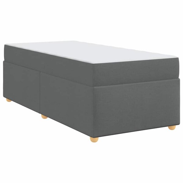 vidaXL Cadre de lit avec matelas Gris foncé 80 x 200 cm tissu