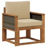 vidaXL Sofa de milieu extérieur Bois d'Acacia Massif Naturel
