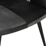 vidaXL Fauteuil avec repose-pieds Noir Cuir véritable et toile