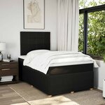vidaXL Sommier à lattes de lit avec matelas noir 120x190 cm tissu