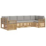 vidaXL Ensemble de canapés d'extérieur 6 pc Blanc et gris clair