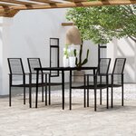 vidaXL Ensemble à manger de jardin 5 Pièces Noir