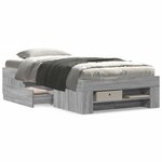 vidaXL Cadre de lit sans matelas sonoma gris 90x190 cm