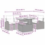 vidaXL Ensemble de canapé de jardin avec coussin 6 Pièces Noir et crème