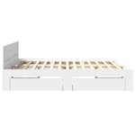 vidaXL Cadre de lit avec tête de lit sans matelas blanc 200x200 cm