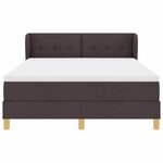 vidaXL Lit à ressorts avec matelas Marron foncé 140 x 200 cm tissu