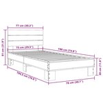 vidaXL Cadre de lit sans matelas noir 75x190 cm
