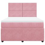 vidaXL Sommier à lattes de lit avec matelas Rose 140x190 cm Velours