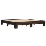 vidaXL Cadre de lit chêne marron 180x200 cm bois d'ingénierie et métal