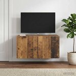 vidaXL Meuble TV mural 59 5 x 41 x 30 cm Bois ancien Bois d'ingénierie