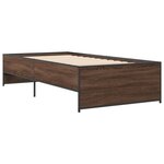 vidaXL Cadre de lit chêne marron 90x190 cm bois d'ingénierie et métal