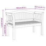 vidaXL Banc de jardin 120x53.5x85 cm en bois massif de teck