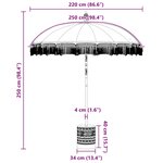 vidaXL Parasol balinais 260 Crème 210-220 cm Coton et bois massif