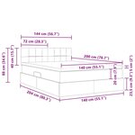vidaXL Lit de rangement LED avec matelas Gris clair 140 x 200 cm Tissu