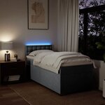 vidaXL Sommier à lattes de lit avec matelas gris clair 80x200 cm tissu