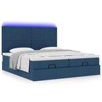 VidaXL Cadre de lit ottoman avec matelas bleu 160x200 cm tissu