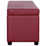 Banc banquette avec compartiment de rangement 116 cm bordeaux similicuir 02_0010978