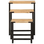 vidaXL Tables basses gigognes 3 Pièces bois massif de manguier et fer