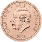 Pièce de monnaie en Cuivre 1 Dollar g 31.1 (1 oz) Millésime 2026 CZECH LION