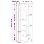 vidaXL Étagère murale Chêne artisanal 36 x 16 x 90 cm Bois d'ingénierie