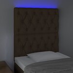 vidaXL Tête de lit à LED Marron foncé 80x7x118/128 cm Tissu