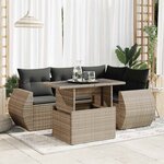 vidaXL Salon de jardin 5 Pièces avec coussins gris résine tressée