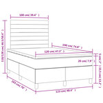 vidaXL Sommier à lattes de lit matelas et LED crème 120x190 cm tissu