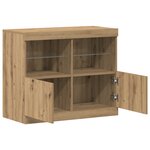 vidaXL Buffet avec lumières LED Chêne 81x37x67 cm