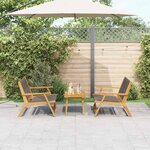 vidaXL Ensemble de chaises de jardin avec table en bois d'acacia gris.