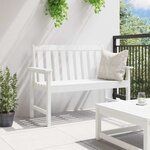 vidaXL Banc de jardin avec coussin Blanc 120 x 59 x 88cm Plastique