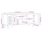 vidaXL Meuble TV Naturel 105 x 33 x 46 cm Bois de mangue massif