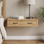 vidaXL Table d'appoint murale 87 5 x 34 5 x 17 cm Bois d'ingénierie