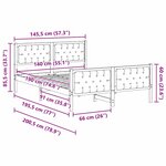 vidaXL Cadre de lit Gris foncé 140 x 190 cm Pin massif