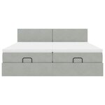 vidaXL Cadre de lit ottoman avec matelas gris clair 200x200 cm velours