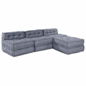 vidaXL Unité de canapé modulaire 4 Pièces Gris Tissu