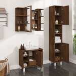 vidaXL Ensemble d'armoires de salle de bain 3 Pièces chêne marron