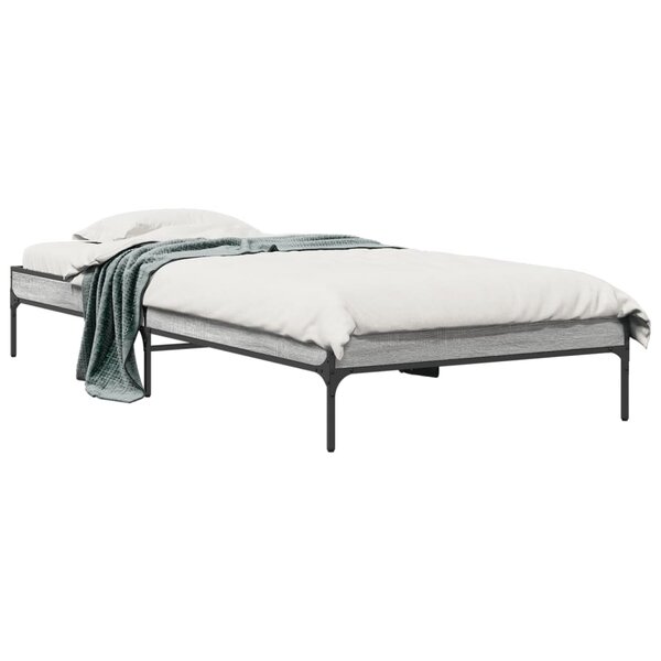 vidaXL Cadre de lit sans matelas sonoma gris 90x200 cm