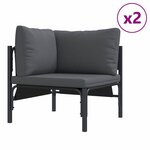 vidaXL Ensemble de canapé de jardin 8 Pièces Anthracite Acier