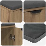vidaXL Banc d'entrée avec coussin Chêne artisanal 60 x 38 x 46 cm