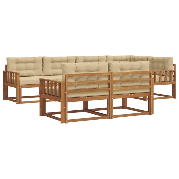vidaXL Ensemble de canapés d'extérieur 7 Pièces Naturel et Beige