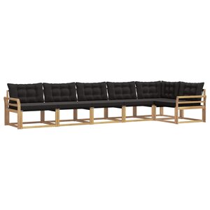 vidaXL Ensemble de canapés d'extérieur 6 pc Blanc et noir