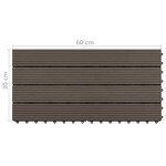 vidaXL Carreaux de terrasse 6 Pièces WPC 60x30 cm 1 08 m² Marron foncé
