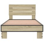 vidaXL Cadre de lit chêne sonoma 90x190 cm bois d'ingénierie et métal